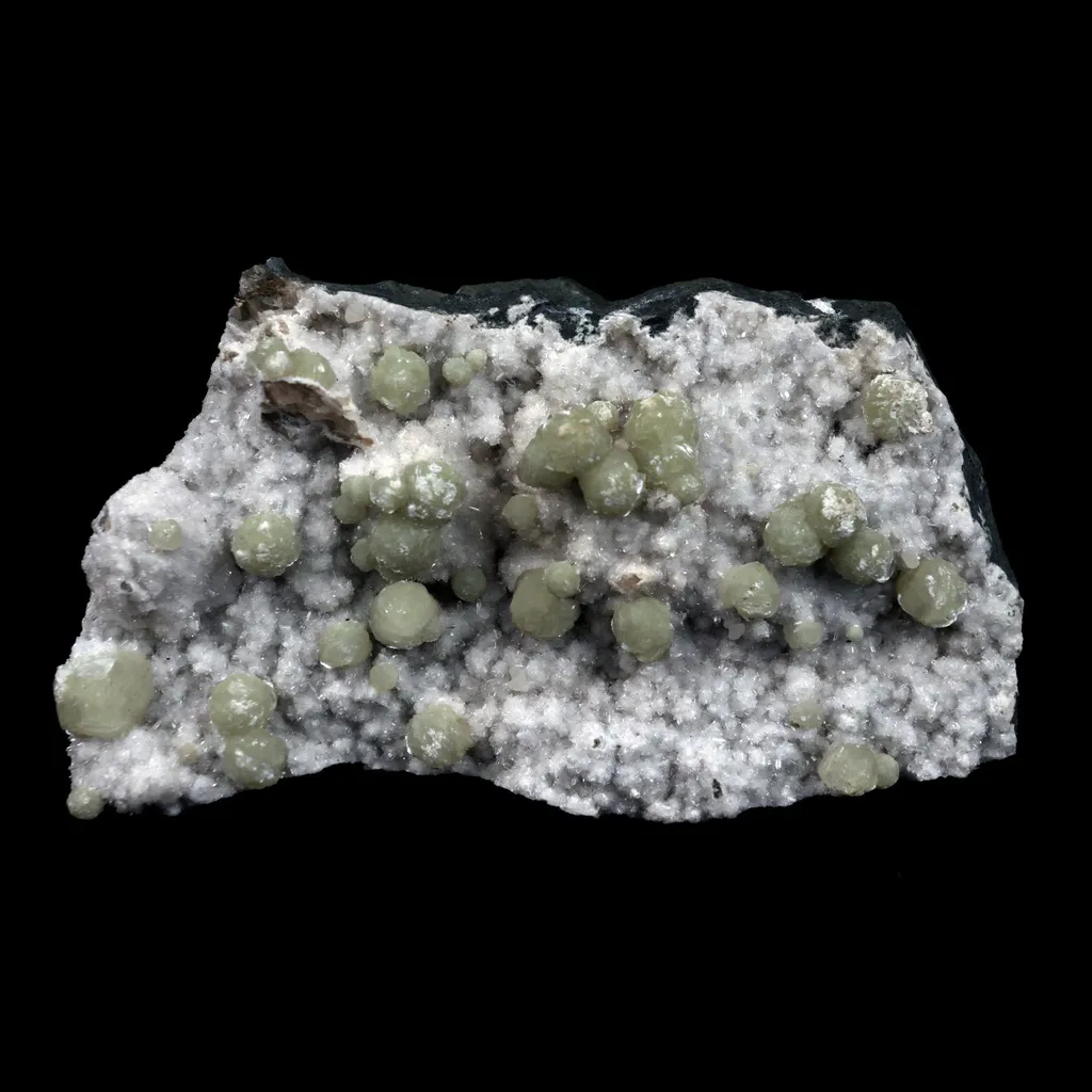 Very Rare Green Gyrolite Crystals from the early 90's Natural Mineral Specimen image