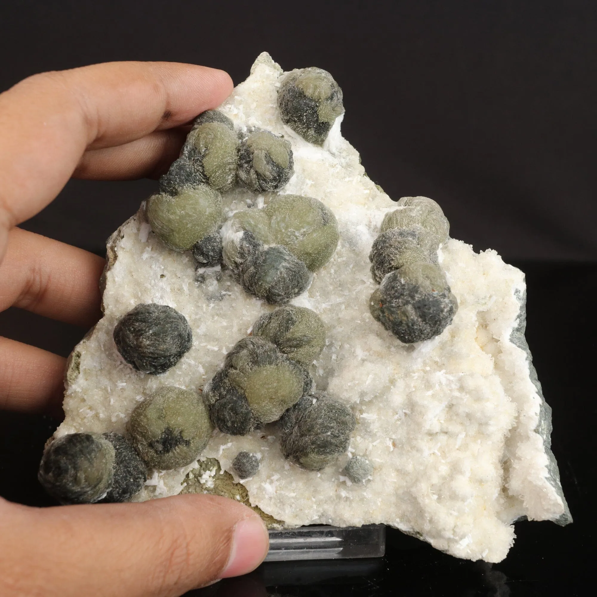 Very Rare Green Gyrolite Crystals from the early 90's Natural Mineral Specimen - image 6
