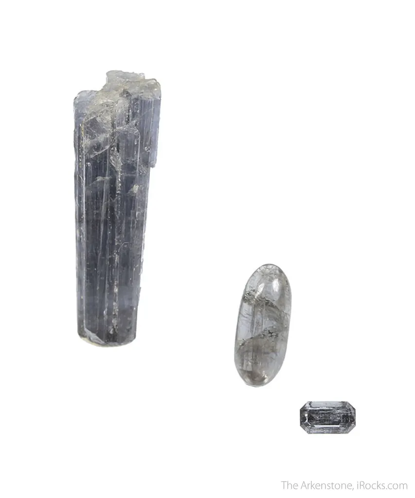 Vesuvianite (3 piece rough and cut set) image