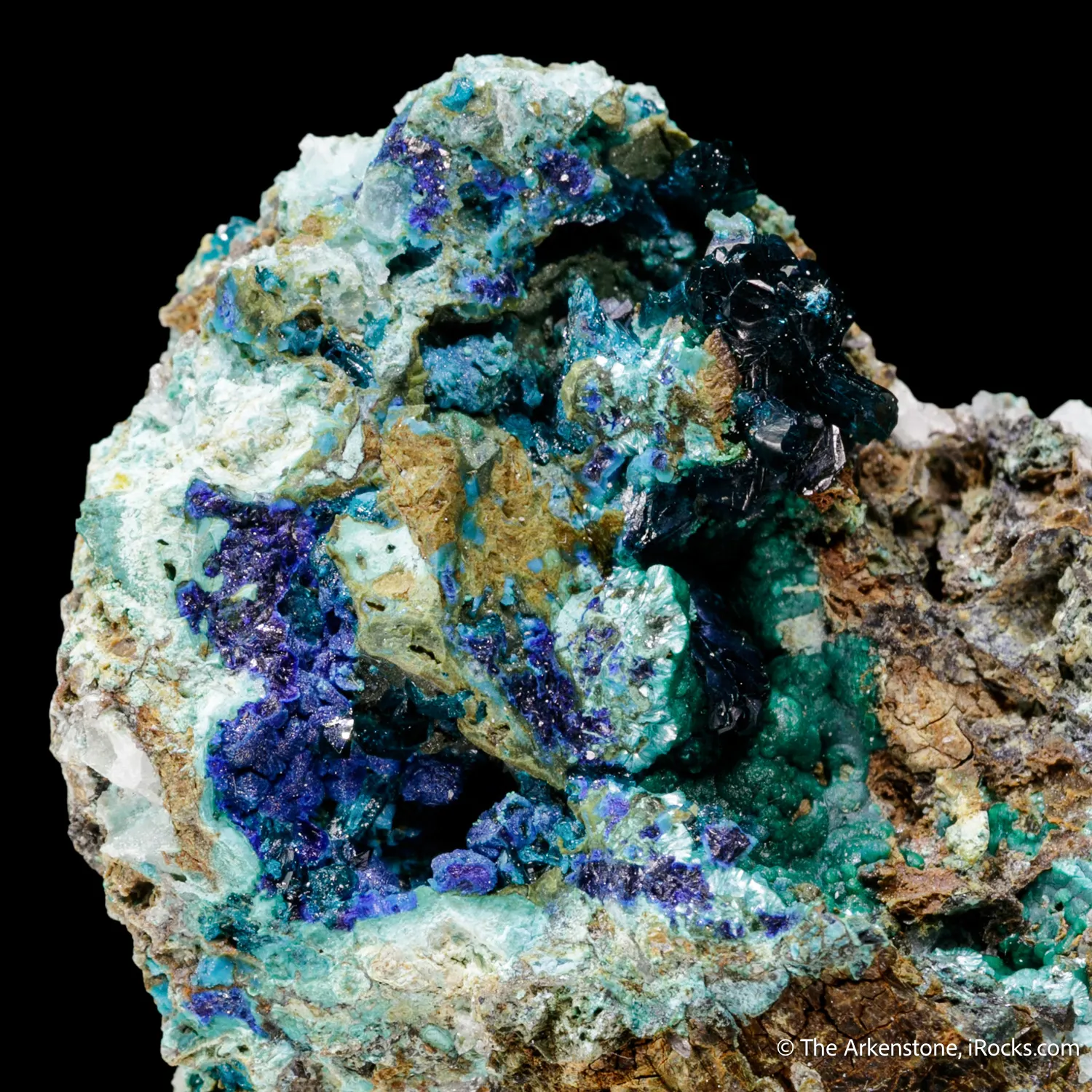 Veszelyite, Cuprodongchuanite, Azurite - image 1