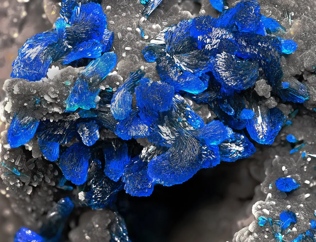 Veszelyite on Quartz - image 3