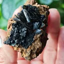 Vivianite from Ukraine, Crimea.  Translucent and shiny vivianite crystals - image 6