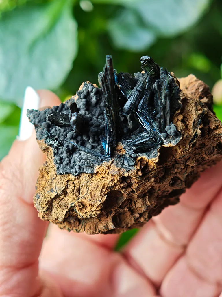 Vivianite from Ukraine, Crimea.  Translucent and shiny vivianite crystals - image 5