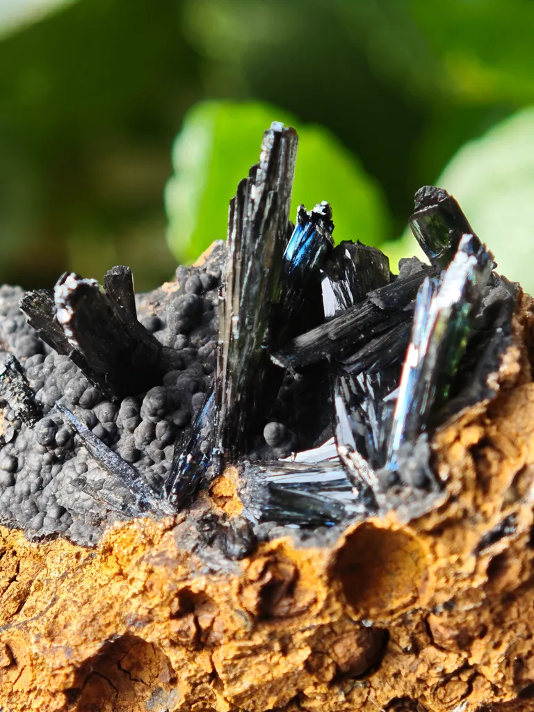 Vivianite from Ukraine, Crimea.  Translucent and shiny vivianite crystals - image 10
