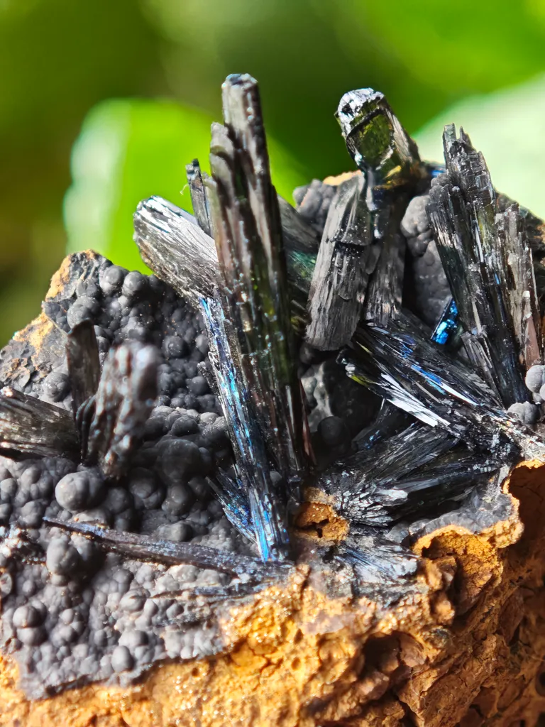 Vivianite from Ukraine, Crimea.  Translucent and shiny vivianite crystals - image 3