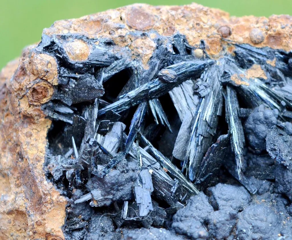 Vivianite & Goethite 354 grams - Chernomorsky mine, Ukraine - image 4