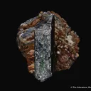 Vivianite on Siderite with Galena - image 4
