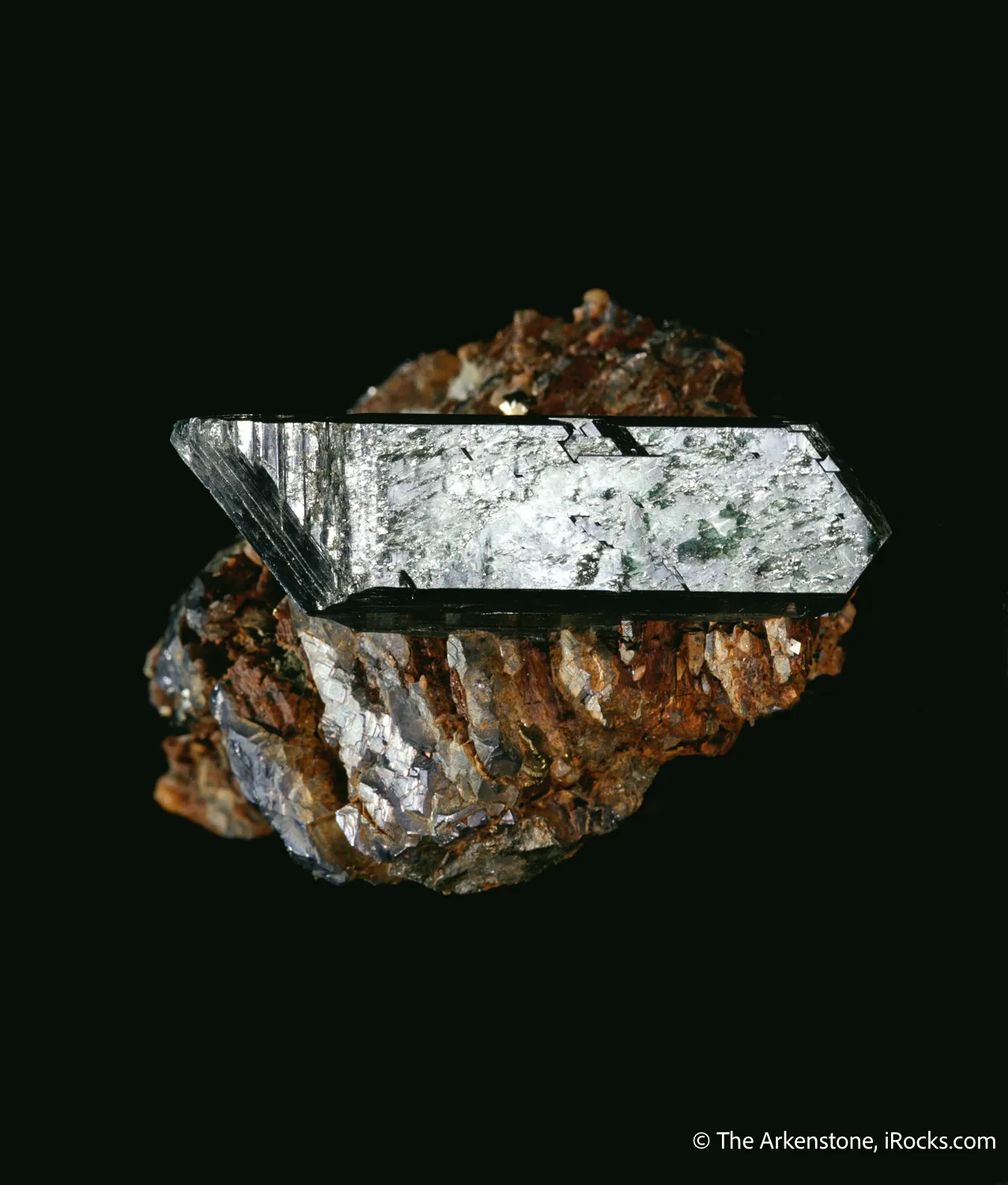 Vivianite on Siderite with Galena - image 3