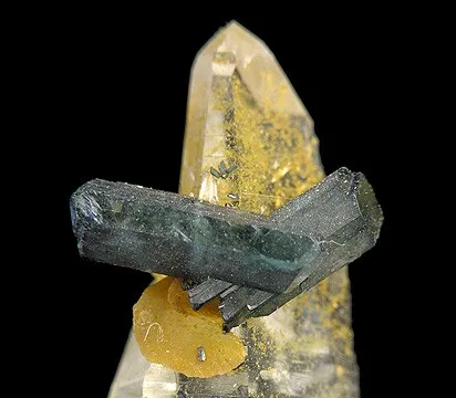 Vivianite, Quartz - image 2