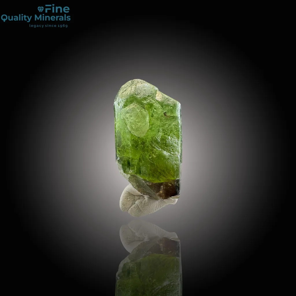Vivid Spinel Twin Peridot with Ludwigite Inclusions - image 5