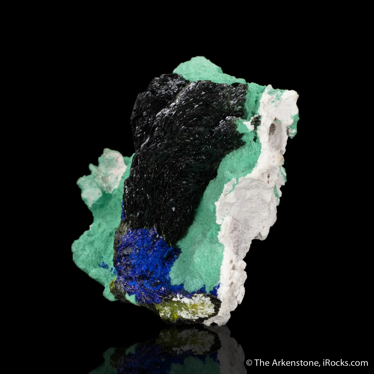 Volborthite and Azurite on Malachite - image 5