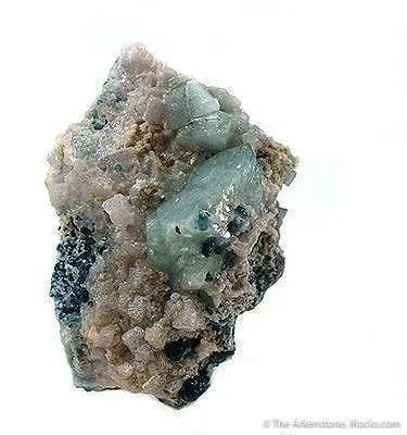 Wardite & Goyazite on Lazulite - image 1