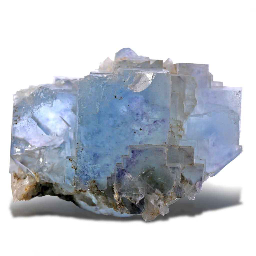 Water-Clear Blue Fluorite from Yaogangxian Mine, Hunan, China. Ocean coloured fluorite specimen with multiple well terminated fluorites. - image 2