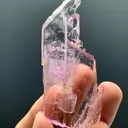 Water Etched Transparent Pink Kunzite Crystal, Fluorescent  Collector's  Mineral from Afghanistan - image 8