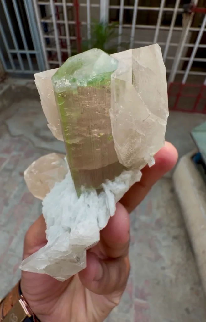 Watermelon Tourmaline with Quartz from Afghanistan - image 2