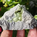 Wavellite from Arkansas, USA. Lime green wavellite spheres and slightly lustrous, with a strong and defined crystal structure - image 1