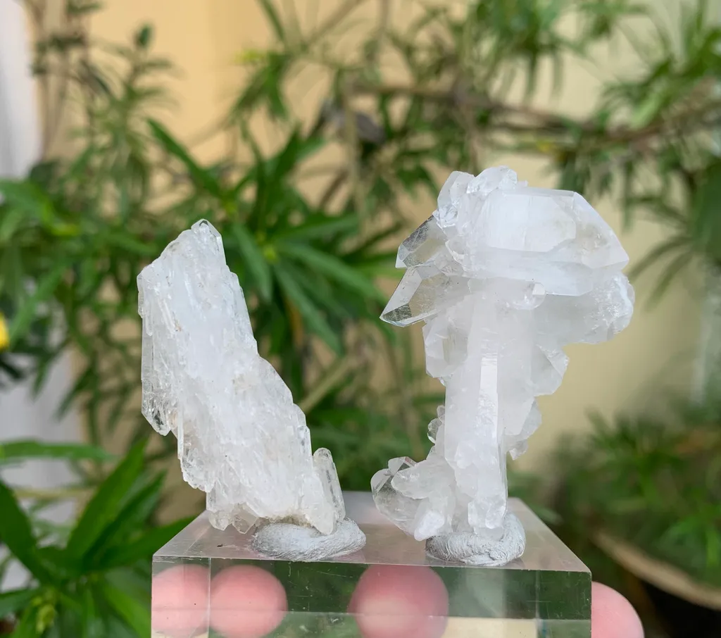 White Faden Milky Quartz Crystals from Pakistan image
