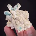 Willemite and Calcite ps. after Azurite with Mimetite - image 1