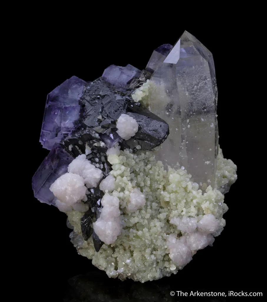 Wolframite, Fluorite, Quartz image