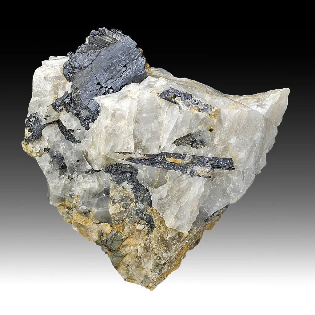 Wolframite with Scheelite, Quartz image