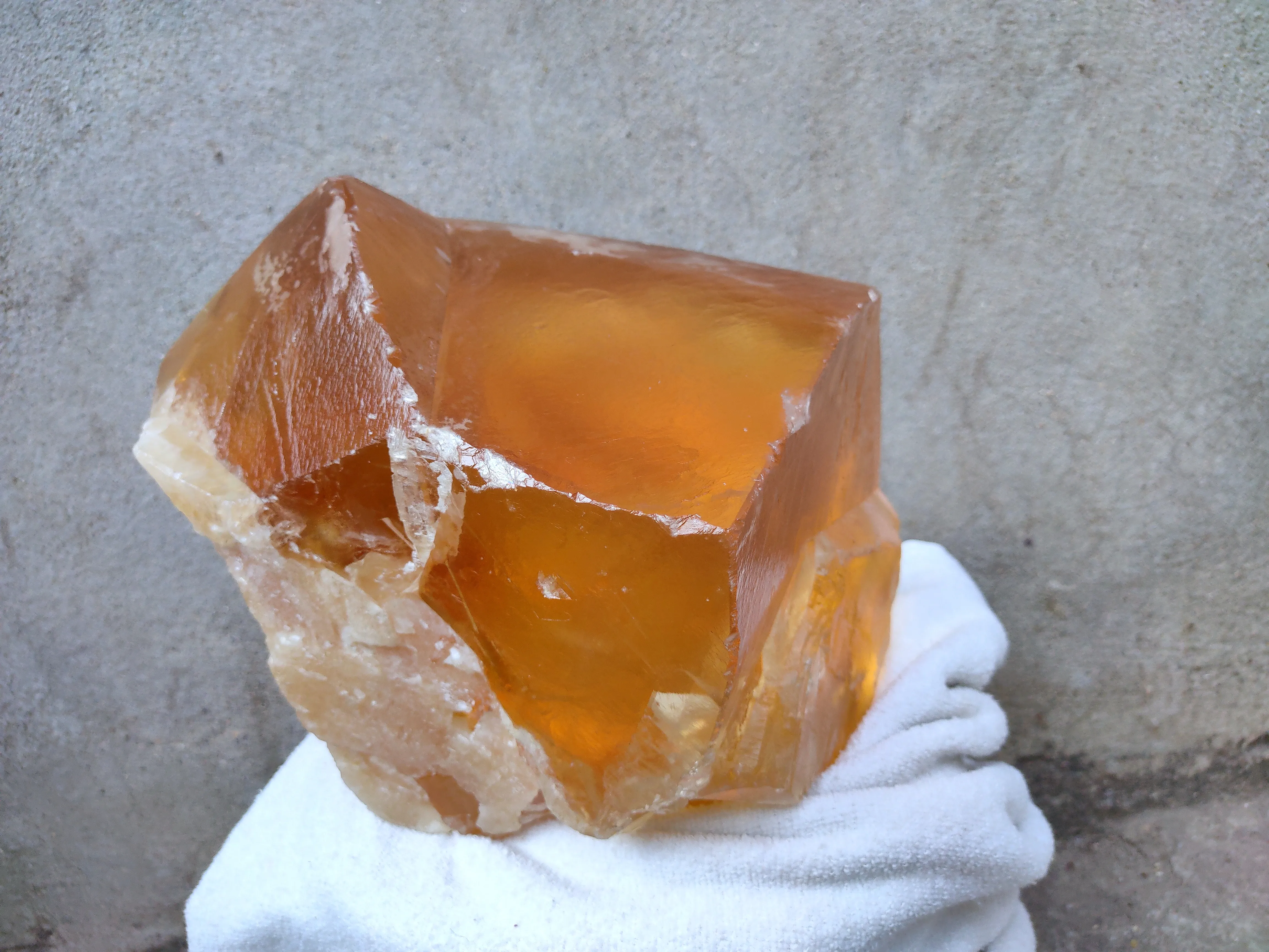 Wt. 13 kg Larger Size Honey Calcite Crystal, Rare Unique Specimen, Meusum Specimen - image 5