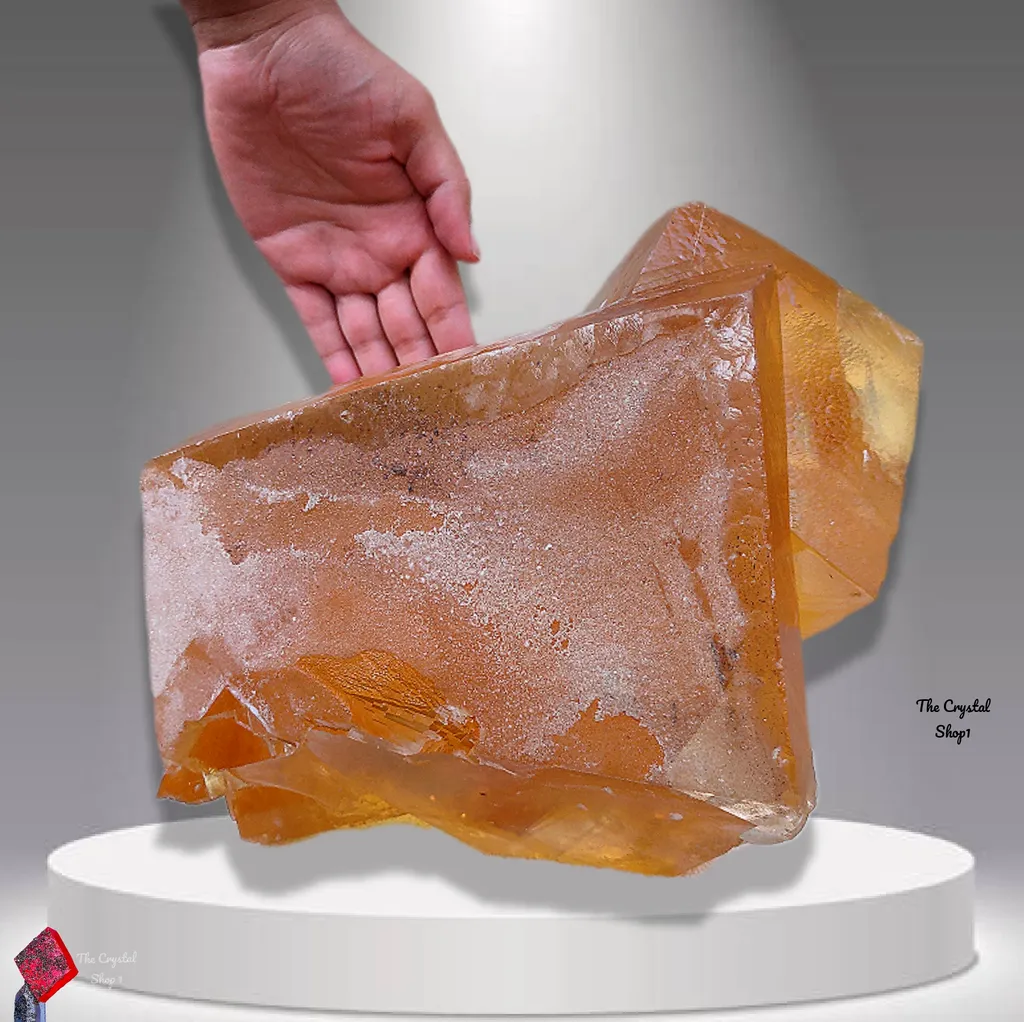 Wt. 13 kg Larger Size Honey Calcite Crystal, Rare Unique Specimen, Meusum Specimen
