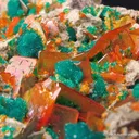 Wulfenite and Dioptase with Mimetite - image 1