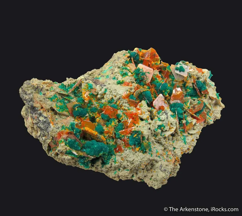 Wulfenite and Dioptase with Mimetite - image 4
