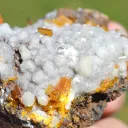 Wulfenite and Smithsonite 388 grams - Ojuela Mine, Mapimí, Mapimí Municipality, Durango, Mexico - image 8