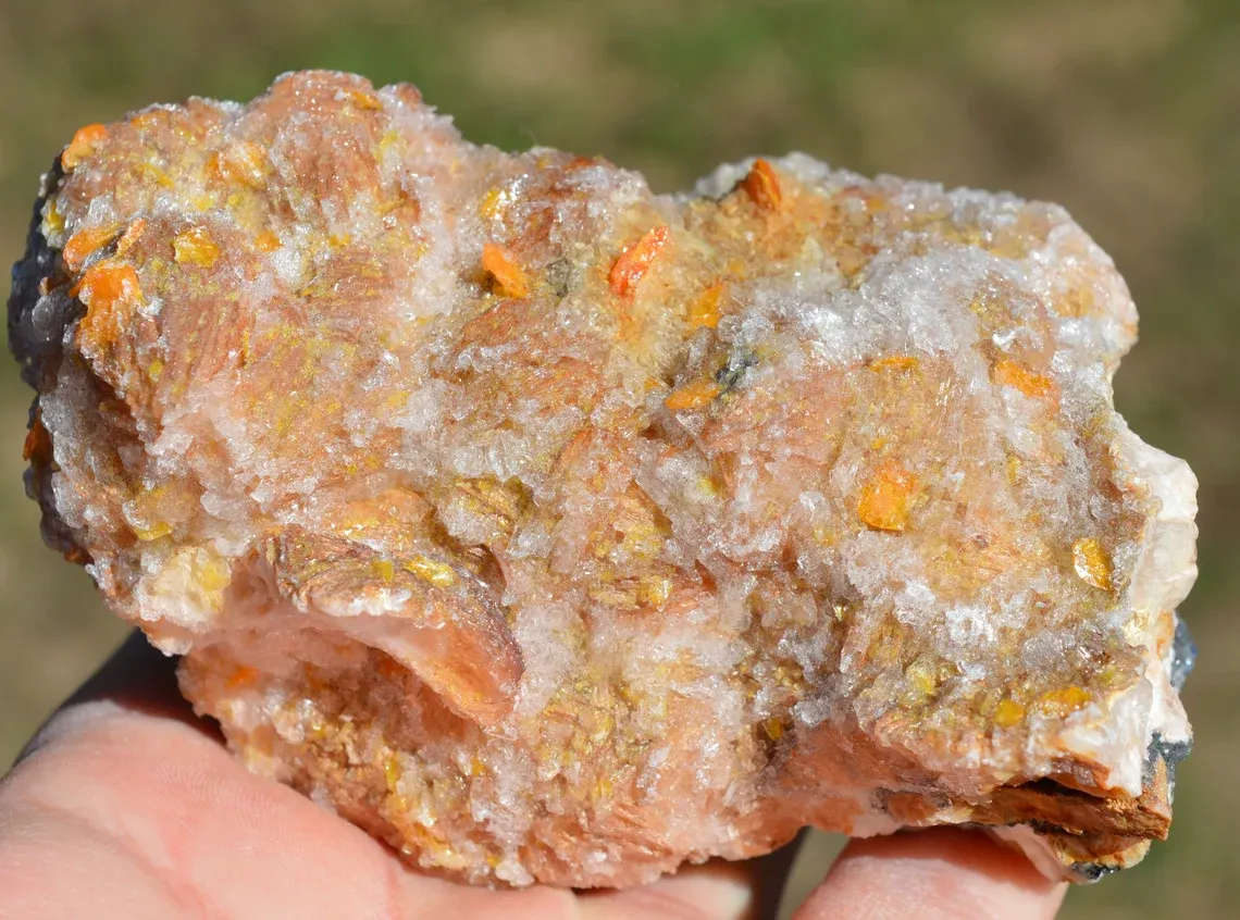 Wulfenite & Barite & Galena 1310 grams - Les Dalles Mine, Mibladen, Drâa-Tafilalet Region, Morocco - image 6