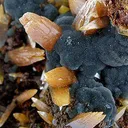 Wulfenite (Bipyramidal) on Mimetite - image 2