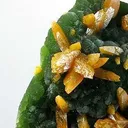 Wulfenite (Bipyramidal) on Mimetite - image 3