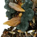 Wulfenite (Bipyramidal) on Mimetite - image 3