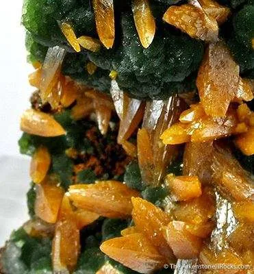 Wulfenite (Bipyramidal) on Mimetite - image 4