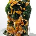 Wulfenite (Bipyramidal) on Mimetite - image 2