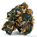 Wulfenite (Bipyramidal) on Mimetite - image 1
