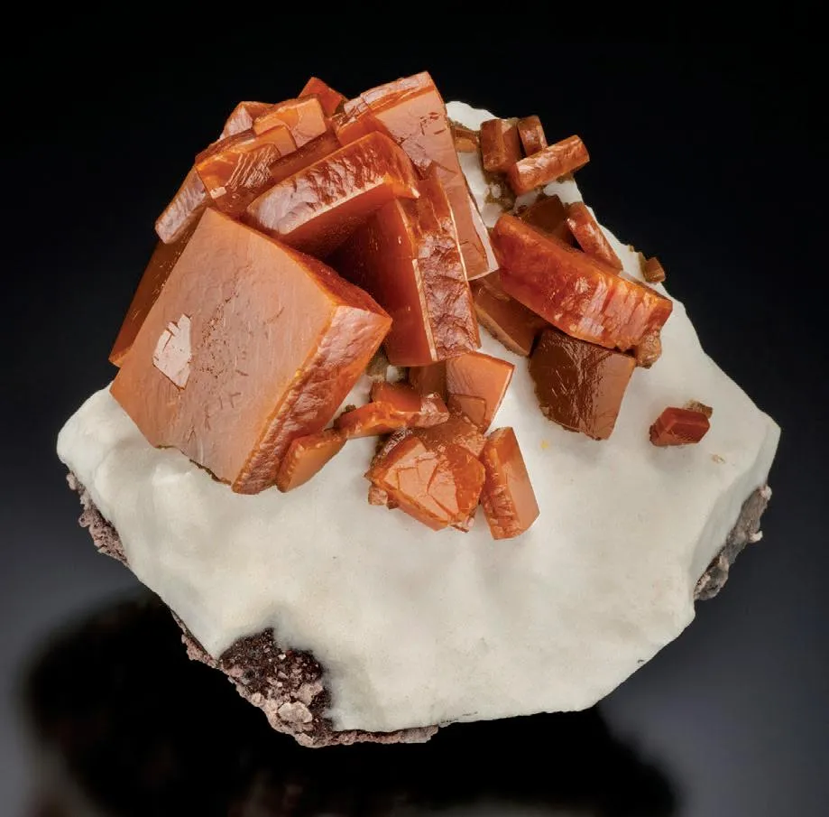 Wulfenite, Calcite - image 1