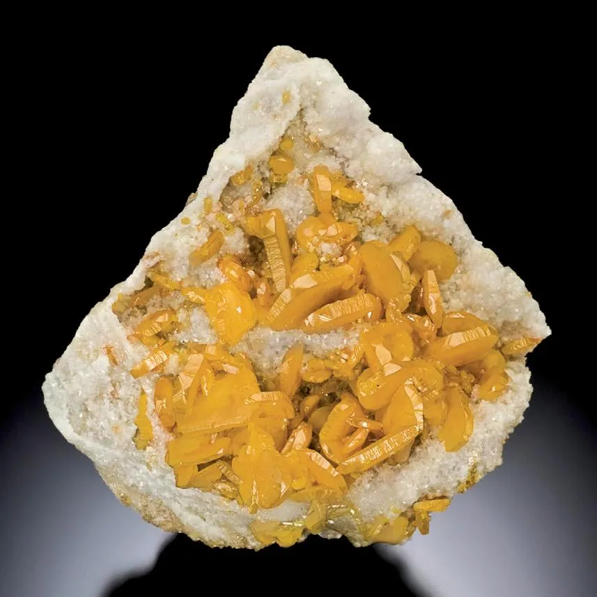 Wulfenite, Calcite - image 1
