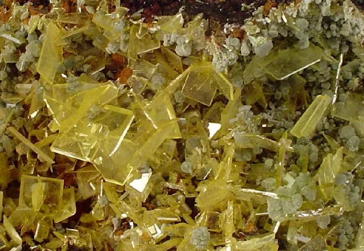 Wulfenite, Calcite - image 2
