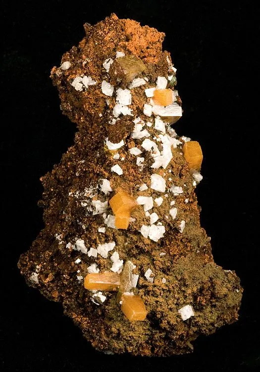 Wulfenite, Calcite, Mimetite image