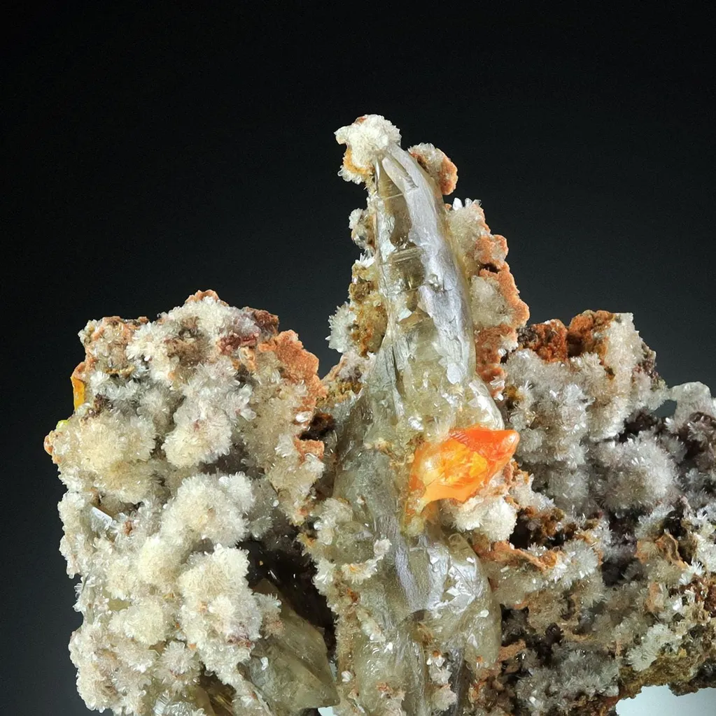 Wulfenite, Cerussite & Calcite - image 2