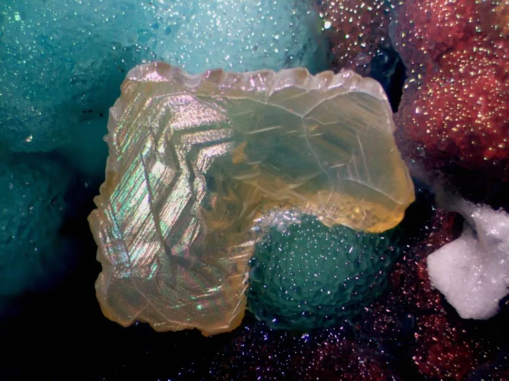 Wulfenite, Chrysocolla, Gila Co., Arizona. image