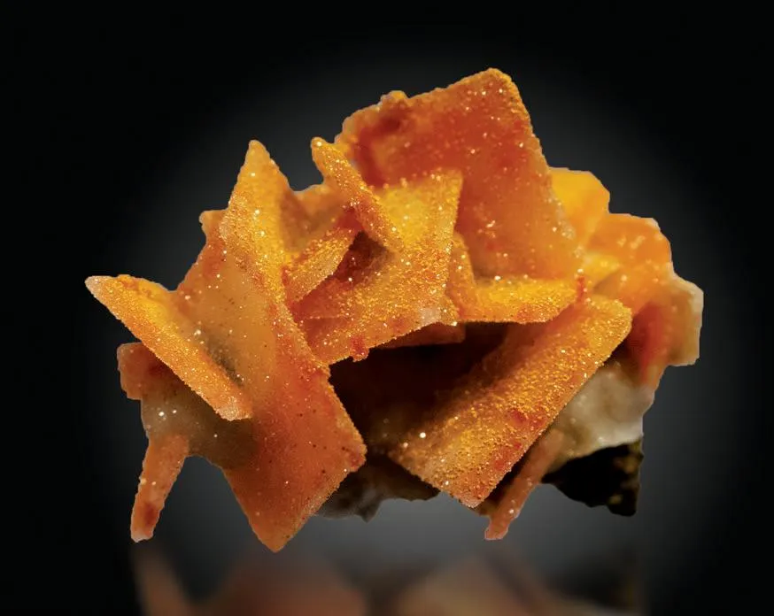 Wulfenite, druzy Quartz image