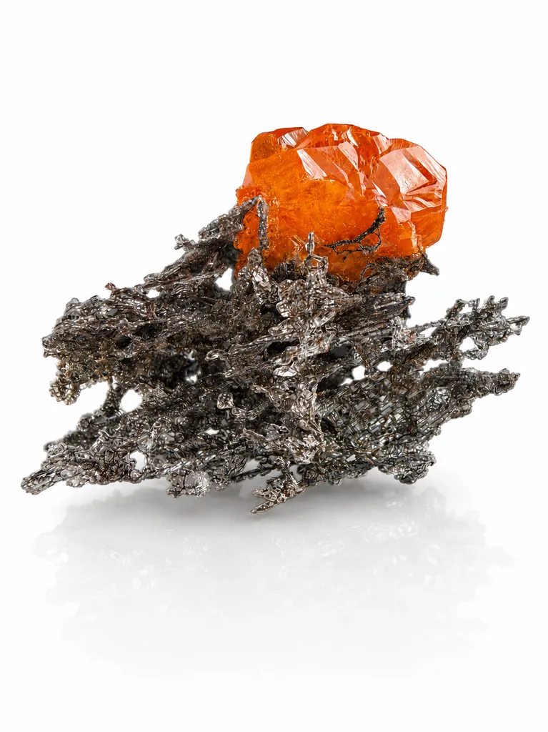 Wulfenite from Morocco, Drâa-Tafilalet Region, Midelt Province, Mibladen Mining District, Les Dalles image