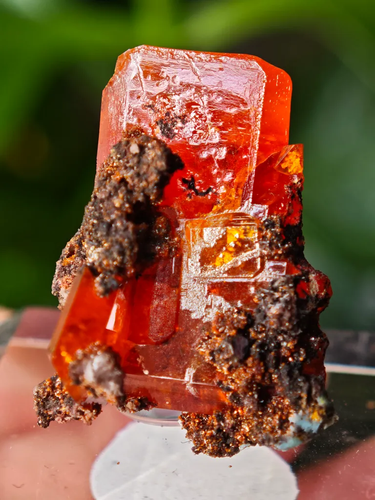 Wulfenite from Red Cloud Mine, USA. Aesthetic crystals, glassy luster, beautiful red-orange color - image 6