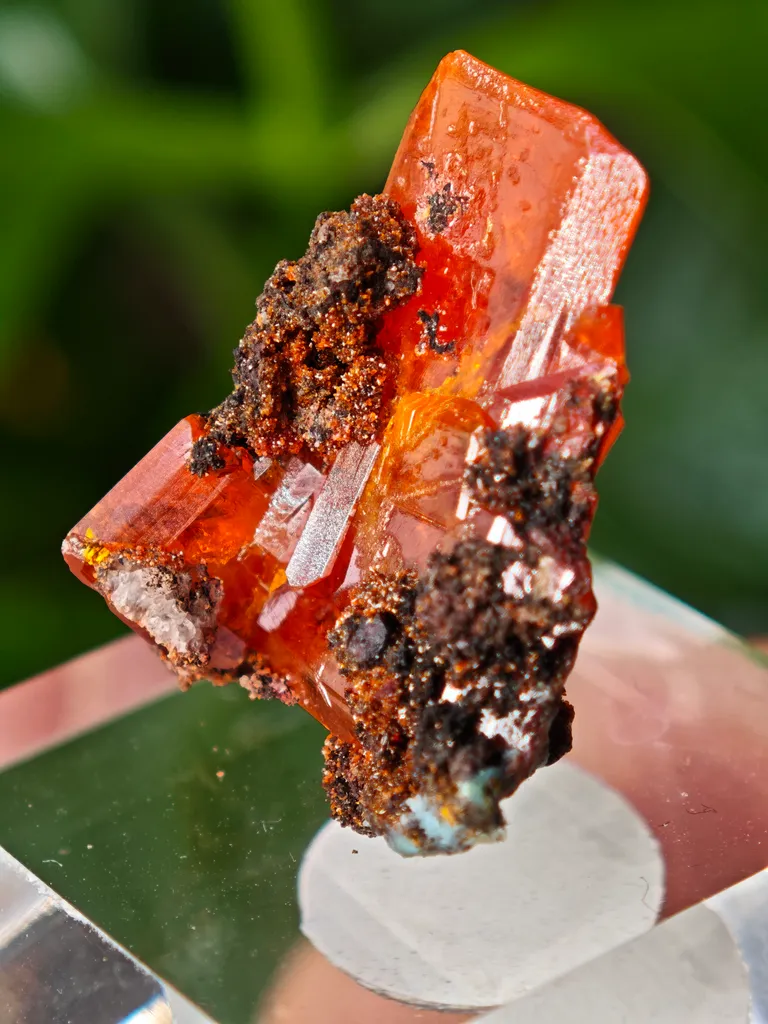 Wulfenite from Red Cloud Mine, USA. Aesthetic crystals, glassy luster, beautiful red-orange color - image 9