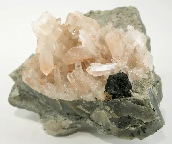 Wulfenite, Galena, Quartz image