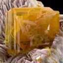 Wulfenite (Large Crystal) on Baryte - image 3