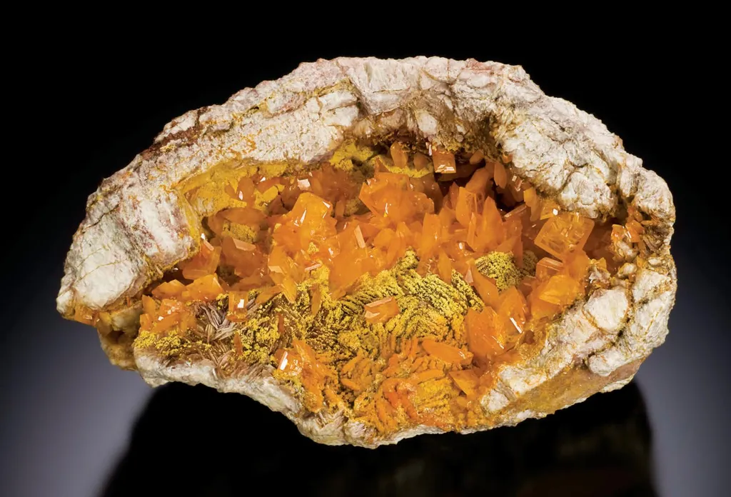 Wulfenite, Mimetite, Barite image