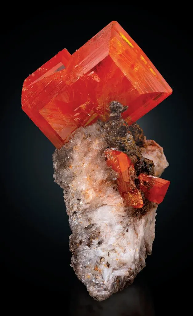 Wulfenite on Barite image
